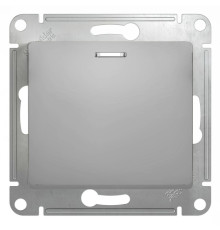 Переключатель 1-клавишный с подсветкой Schneider Electric Glossa GSL000363 Алюминий - GSL000363