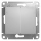 Переключатель 2-клавишный Schneider Electric Glossa GSL000365 Алюминий - GSL000365