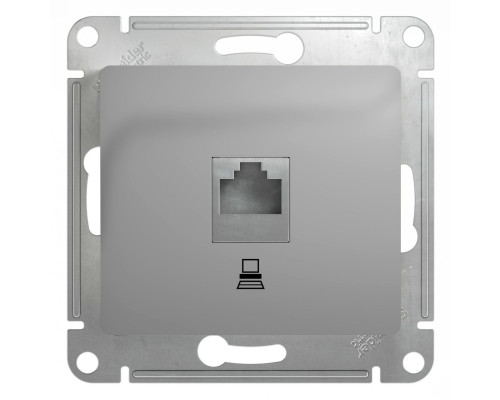 Розетка компьютерная Schneider Electric Glossa GSL000381K Алюминий - GSL000381K