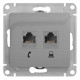 Розетка телефонная+компьютерная Schneider Electric Glossa GSL000385 Алюминий - GSL000385