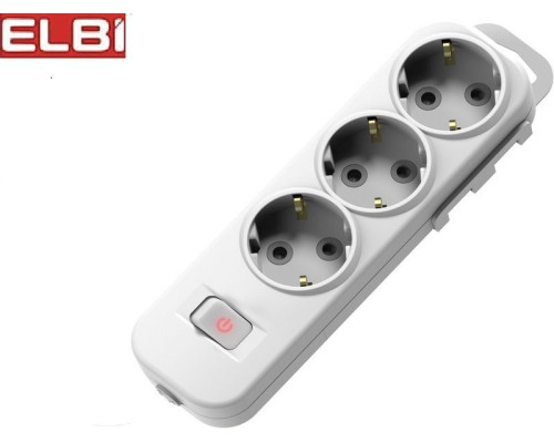 EL-BI,Myra,колодка 3гн c/з с выкл. белая,527-010200-302
