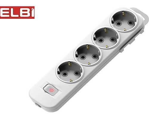 EL-BI,Myra,колодка 4гн c/з с выкл. белая,527-010200-402
