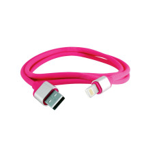Дата-кабель, ДК 21, USB - Lightning, 1 м, силиконовая оплетка, розовый, TDM | арт.SQ1810-0321