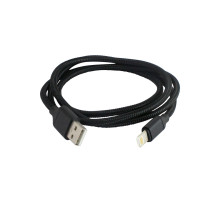 Дата-кабель, ДК 9, USB - Lightning, 1 м, тканевая оплетка, черный, TDM | арт.SQ1810-0309