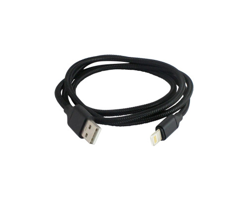Дата-кабель, ДК 9, USB - Lightning, 1 м, тканевая оплетка, черный, TDM | арт.SQ1810-0309