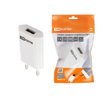 Сетевое зарядное устройство, СЗУ 1, 1 А, 1 USB, белый, TDM | арт.SQ1810-0001