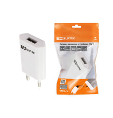 Сетевое зарядное устройство, СЗУ 1, 1 А, 1 USB, белый, TDM | арт.SQ1810-0001