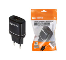 Сетевое зарядное устройство, СЗУ 3, 2,1 А, 1 USB, черный, TDM | арт.SQ1810-0011