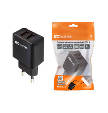 Сетевое зарядное устройство, СЗУ 4, 2,1 А, 2 USB, черный, TDM | арт.SQ1810-0021