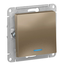 Выключатель 1-клавишный с подсветкой Schneider Electric AtlasDesign ATN000513 Шампань - ATN000513
