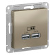 Розетка USB Schneider Electric AtlasDesign ATN000533 Шампань - ATN000533