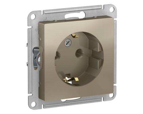 Розетка с заземлением без шторок Schneider Electric AtlasDesign ATN000543 Шампань - ATN000543