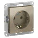Розетка с заземлением без шторок Schneider Electric AtlasDesign ATN000543 Шампань - ATN000543