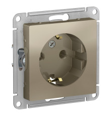 Розетка с заземлением без шторок Schneider Electric AtlasDesign ATN000543 Шампань - ATN000543