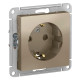 Розетка с заземлением со шторками Schneider Electric AtlasDesign ATN000545 Шампань - ATN000545