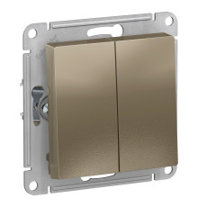 Выключатель 2-клавишный Schneider Electric AtlasDesign ATN000551 Шампань - ATN000551