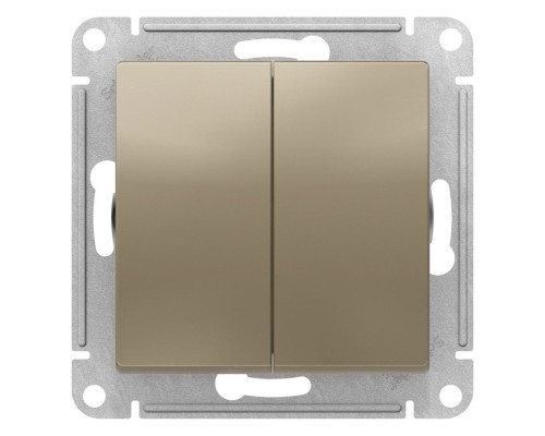 Переключатель 2-клавишный Schneider Electric AtlasDesign ATN000565 Шампань - ATN000565