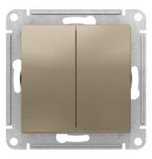 Переключатель 2-клавишный Schneider Electric AtlasDesign ATN000565 Шампань - ATN000565