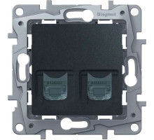 Etika - Розетка RJ11+RJ45 5E UTP (антрацит)