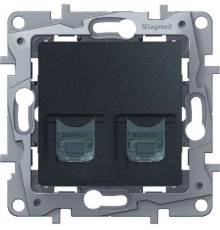 Etika - Розетка RJ11+RJ45 5E UTP (антрацит)