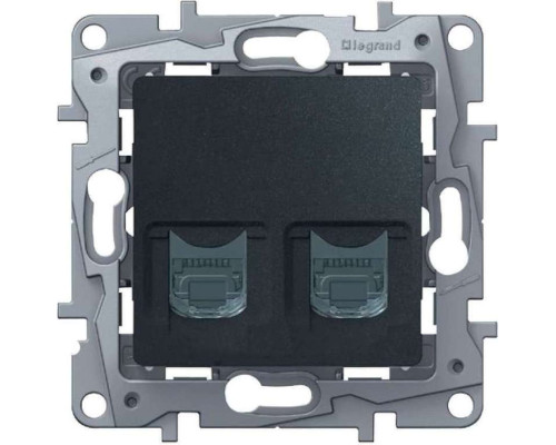 Etika - Розетка RJ11+RJ45 5E UTP (антрацит)