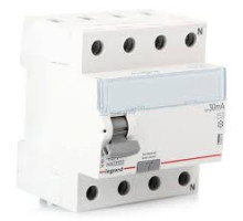 УЗО Legrand TX3, электромеханическое, 4P, 63A, 10kA, 30mA, тип AC, 4M