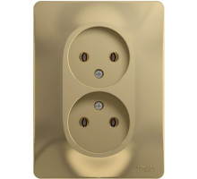 Розетка 2-местная, без заземления без шторок с рамкой Schneider Electric Glossa GSL000420 Титан - GS