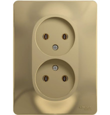 Розетка 2-местная, без заземления без шторок с рамкой Schneider Electric Glossa GSL000420 Титан - GS