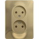 Розетка 2-местная, без заземления без шторок с рамкой Schneider Electric Glossa GSL000420 Титан - GS