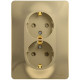 Розетка 2-местная, с заземлением со шторками с рамкой Schneider Electric Glossa GSL000426 Титан - GS