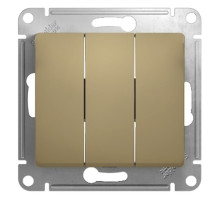 Выключатель  3-клавишный Schneider Electric Glossa GSL000431 Титан - GSL000431