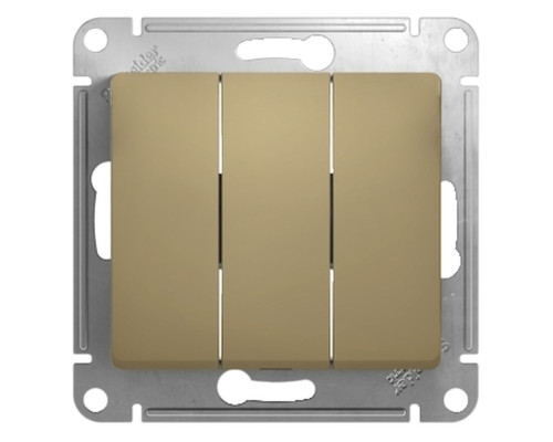 Выключатель  3-клавишный Schneider Electric Glossa GSL000431 Титан - GSL000431