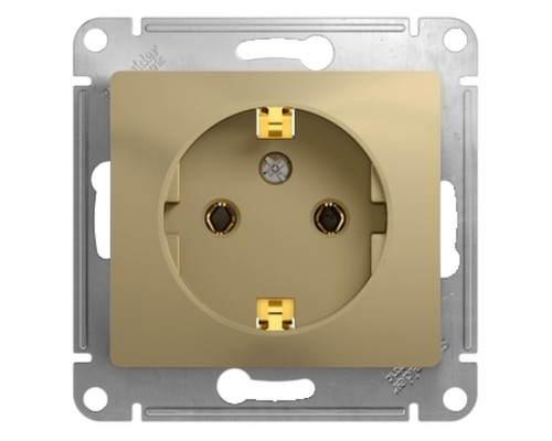 Розетка с заземлением без шторок Schneider Electric Glossa GSL000443 Титан - GSL000443