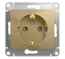Розетка с заземлением со шторками Schneider Electric Glossa GSL000445 Титан - GSL000445