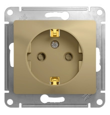 Розетка с заземлением со шторками Schneider Electric Glossa GSL000445 Титан - GSL000445