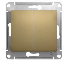 Выключатель  2-клавишный Schneider Electric Glossa GSL000451 Титан - GSL000451
