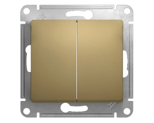 Выключатель  2-клавишный Schneider Electric Glossa GSL000451 Титан - GSL000451
