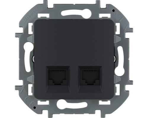 Inspiria - Розетка 2хRJ-45 UTP CAT6 (антрацит) | арт.673843