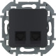 Inspiria - Розетка 2хRJ-45 UTP CAT6 (антрацит) | арт.673843