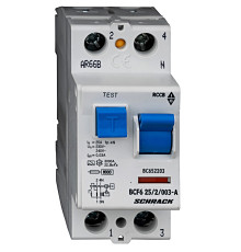 BC  6kA 2p  25A/ 30mA УЗО тип A