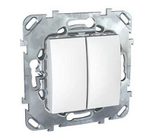 MGU5.211.18ZD UNICA ВЫКЛЮЧАТЕЛЬ 2-клавишный, сх. 5, 10 АX, 250 В, БЕЛЫЙ | арт.MGU5.211.18ZD