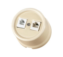 Розетка телефонная RJ11 + компьютерная RJ45 сл. кость «Болонь» TDM