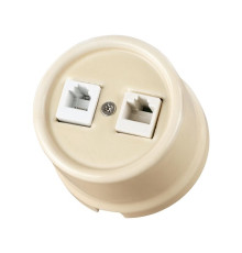 Розетка телефонная RJ11 + компьютерная RJ45 сл. кость «Болонь» TDM