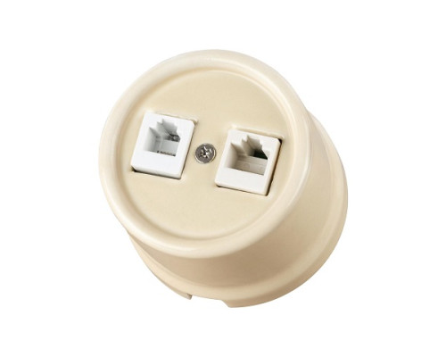Розетка телефонная RJ11 + компьютерная RJ45 сл. кость «Болонь» TDM