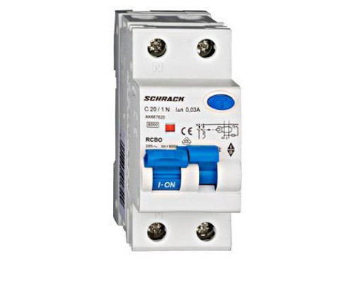 AK 6кА 1P+N С 20A/30mA Дифференциальный автоматический выключатель тип A