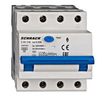 AK 6кА 3P+N С 25A/30mA 4М Дифференциальный автоматический выключатель тип A