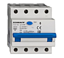 AK 6кА 3P+N С 32A/30mA 4М Дифференциальный автоматический выключатель тип A