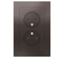 Розетка двойная без заземления с рамкой Schneider Electric AtlasDesign ATN000620 Мокко - ATN000620