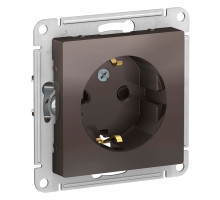 Розетка с заземлением со шторками Schneider Electric AtlasDesign ATN000645 Мокко - ATN000645