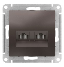 Розетка компьютерная двойная RJ45+RJ45 Schneider Electric AtlasDesign ATN000685 Мокко - ATN000685